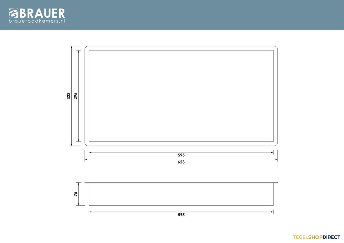Inbouwnis Brauer Box Met Flens 30x60cm Zwart – afbeelding 2