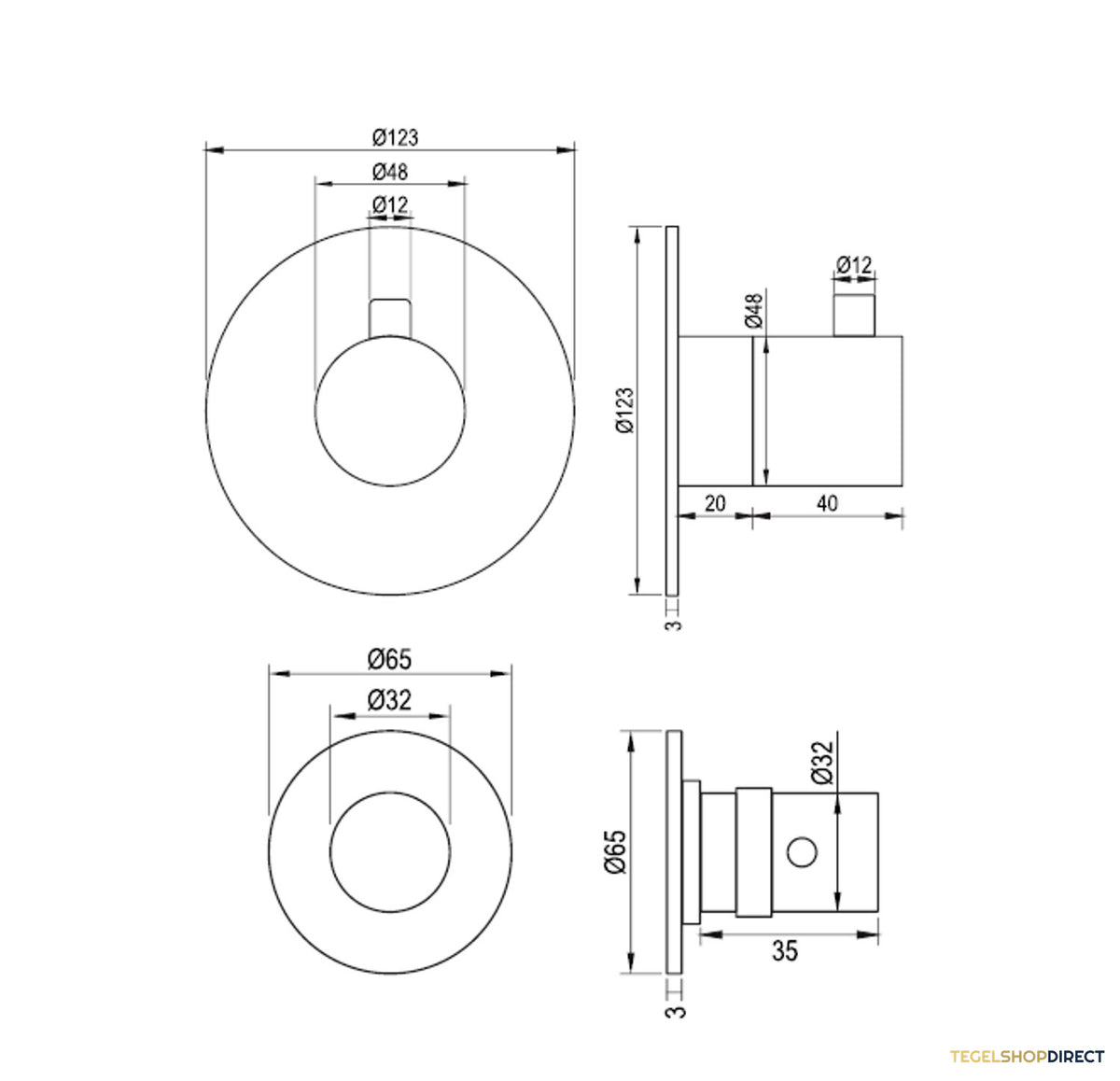 Regendoucheset Inbouw Brauer Gold Edition Thermostatisch 30cm met Gebogen Wandarm, Glijstang en Handdouche 3-Standen Losse Stopkranen Geborsteld Goud – afbeelding 10