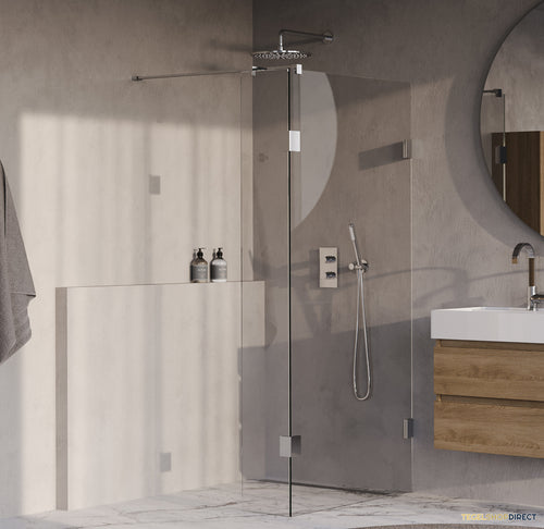 BRAUER Void inloopdouche helder glas 90x200 met 40 zijwand incl. glascoating chroom