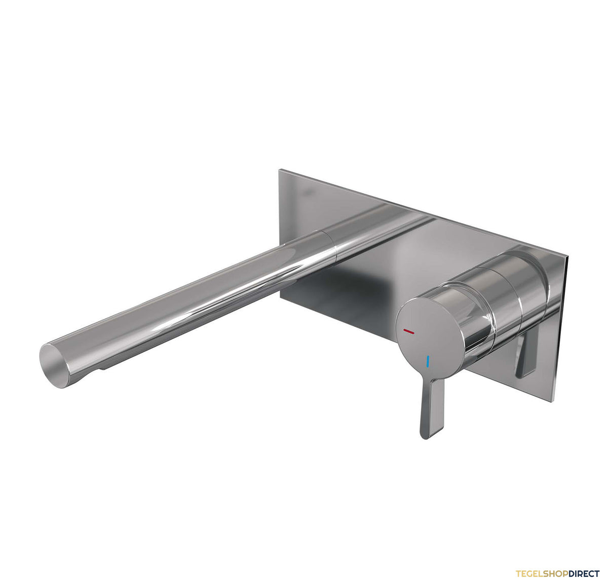 Inbouw Wastafelmengkraan Brauer Chrome Edition Coldstart Rechte Uitloop Halfronde Hendel Rechts Chroom Met Afdekplaat