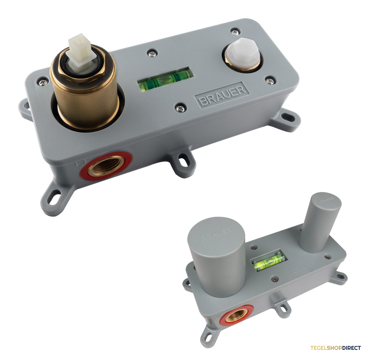 Brauer Stripe inbouw wastafelmengkraan met rechte uitloop en afdekplaat model A2 RVS-kleurig geborsteld PVD – afbeelding 3
