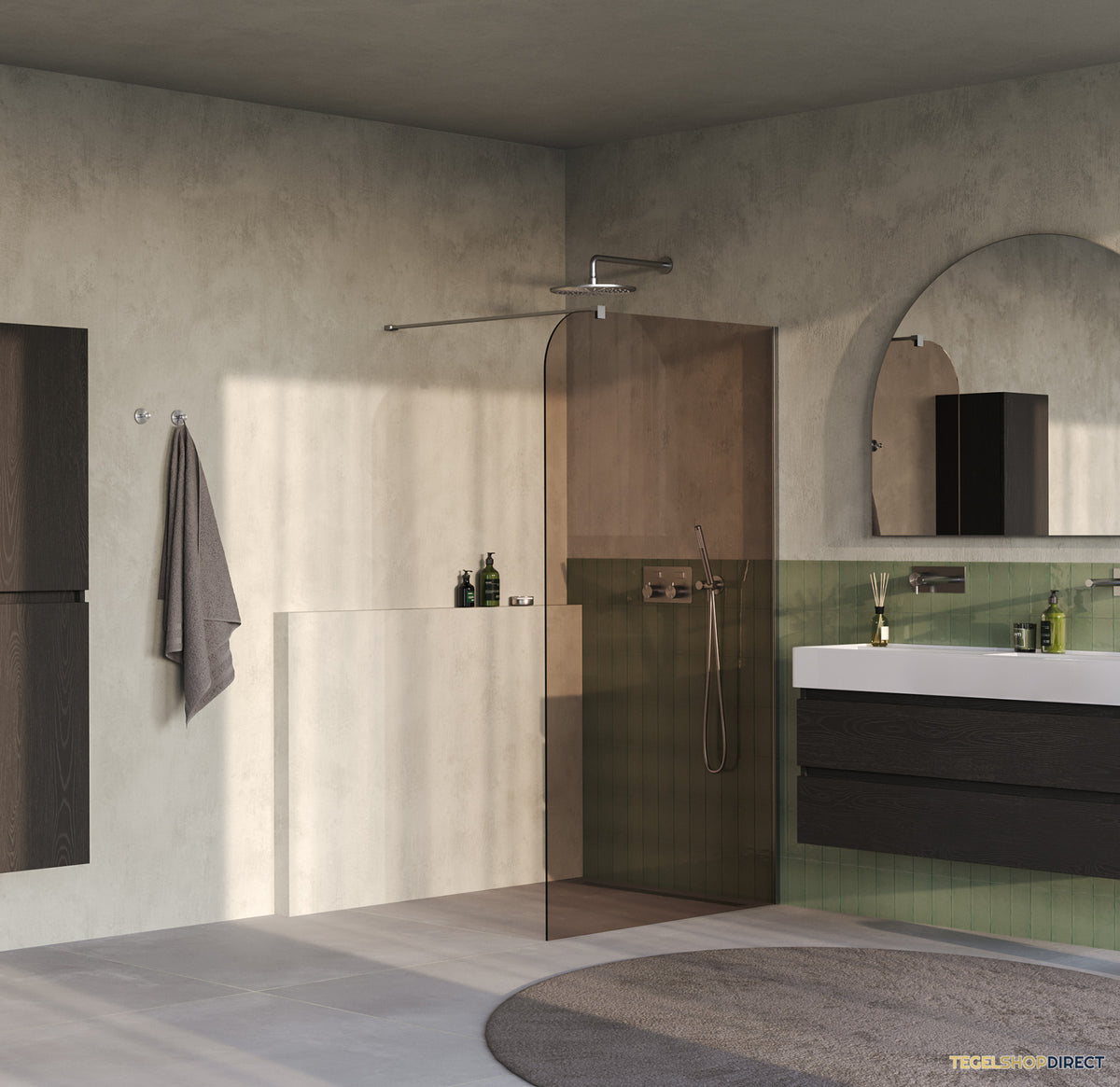BRAUER Orion inloopdouche brons glas 120x200 incl. glascoating Geborsteld RVS PVD – afbeelding 2