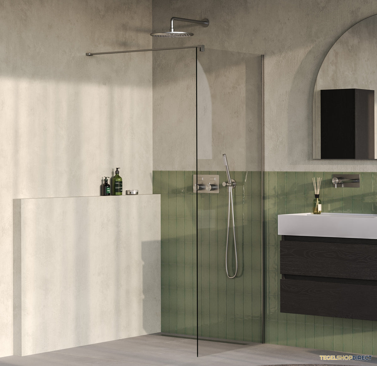 BRAUER Oblivion inloopdouche helder glas 80x200 incl. glascoating PVD RVS-kleurig geborsteld
