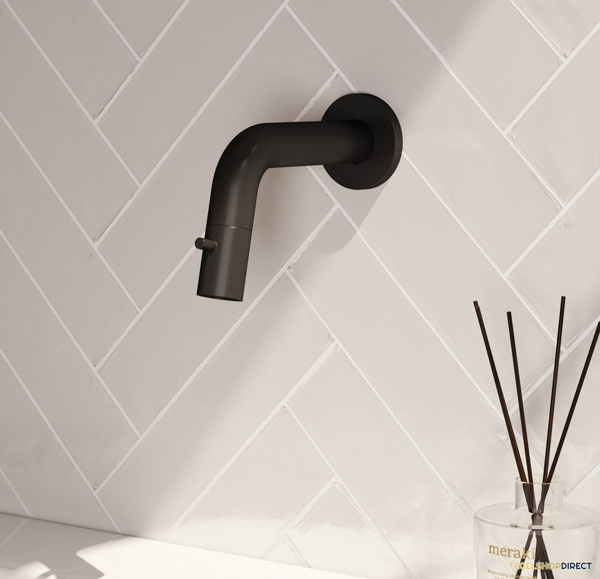 Inbouw Fonteinkraan Brauer Black Edition Inkortbaar Mat Zwart