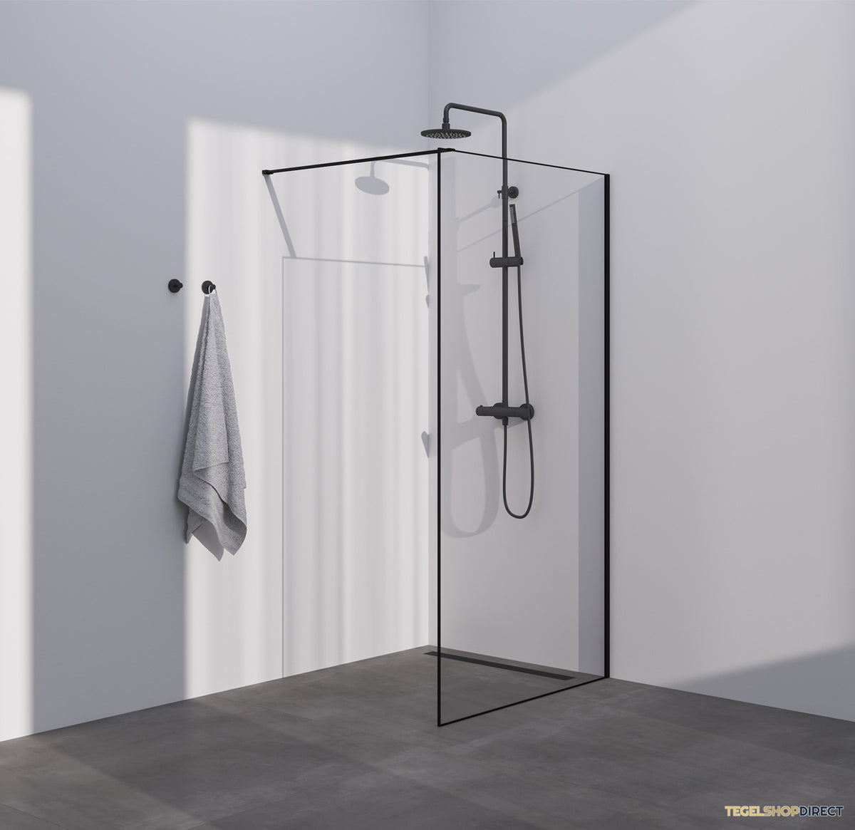 BRAUER Season inloopdouche model D helder glas 120x200 incl. glascoating Season-Mat Zwart – afbeelding 2