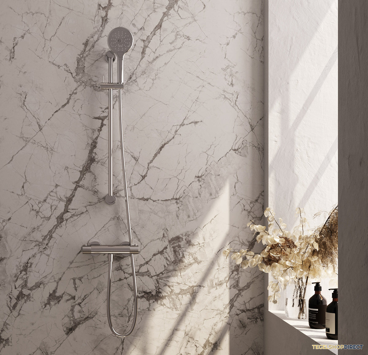 Douchekraan Opbouw Brauer Carving Met Glijstang Chroom (Keuze Handdouche) – afbeelding 2
