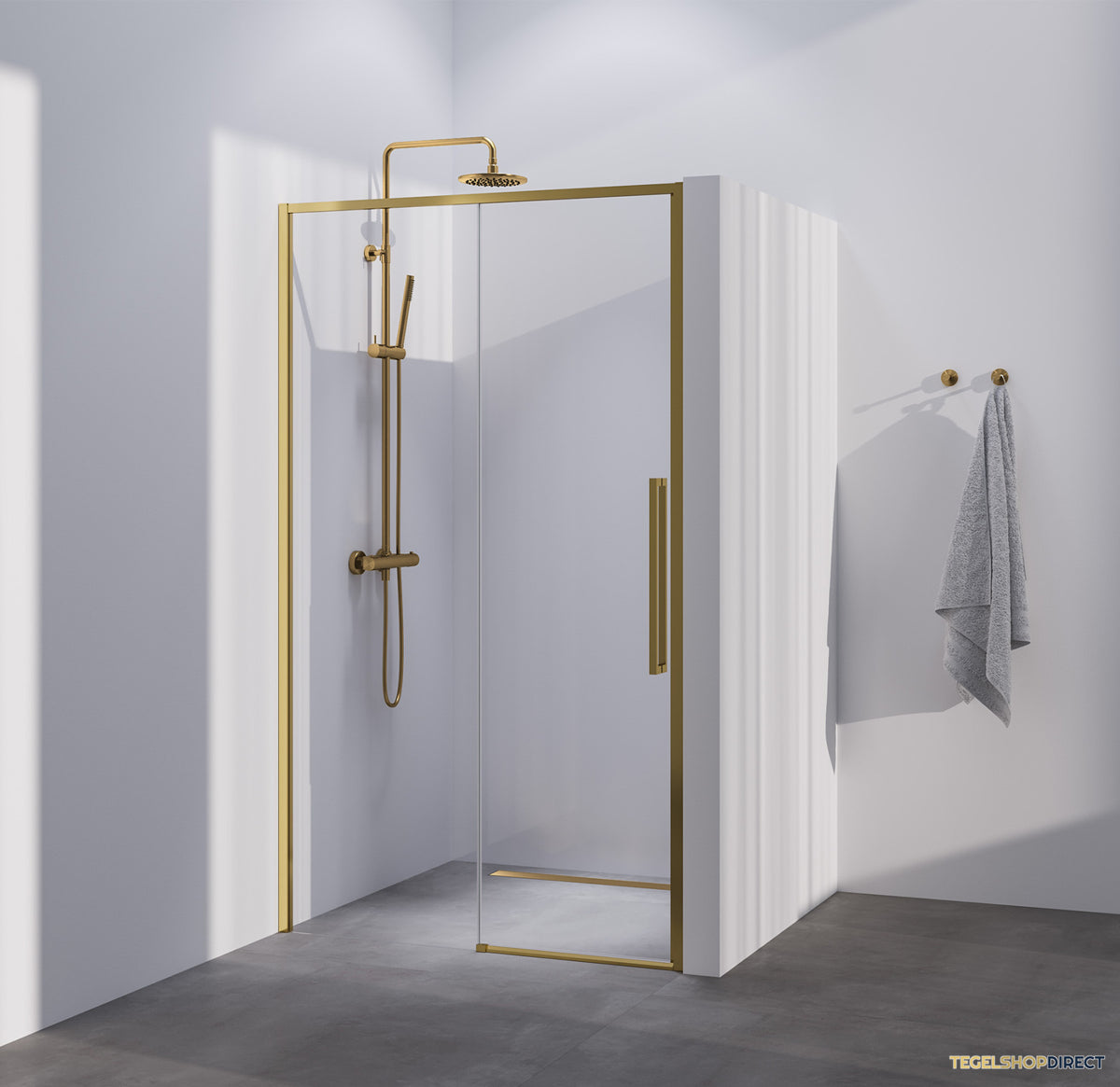 BRAUER Season nisdeur model B met schuifdeur helder glas 100x200 omkeerbaar incl. glascoating Season-Goud – afbeelding 2