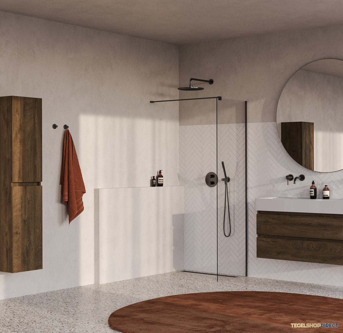 BRAUER Oblivion inloopdouche helder glas 60x200 incl. glascoating PVD gunmetal geborsteld – afbeelding 2