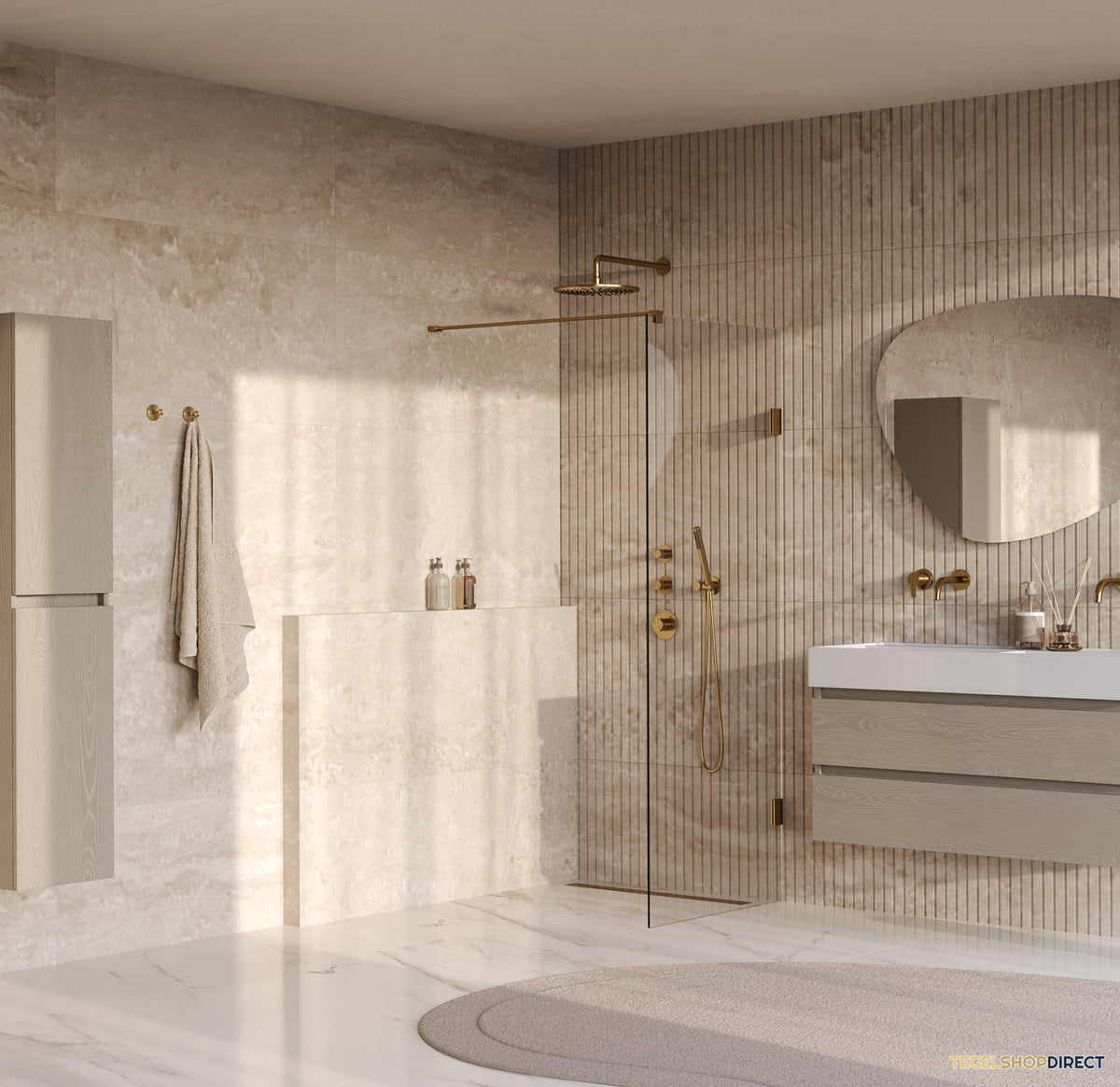 BRAUER Void inloopdouche helder glas 70x200 incl. glascoating PVD goud geborsteld – afbeelding 2