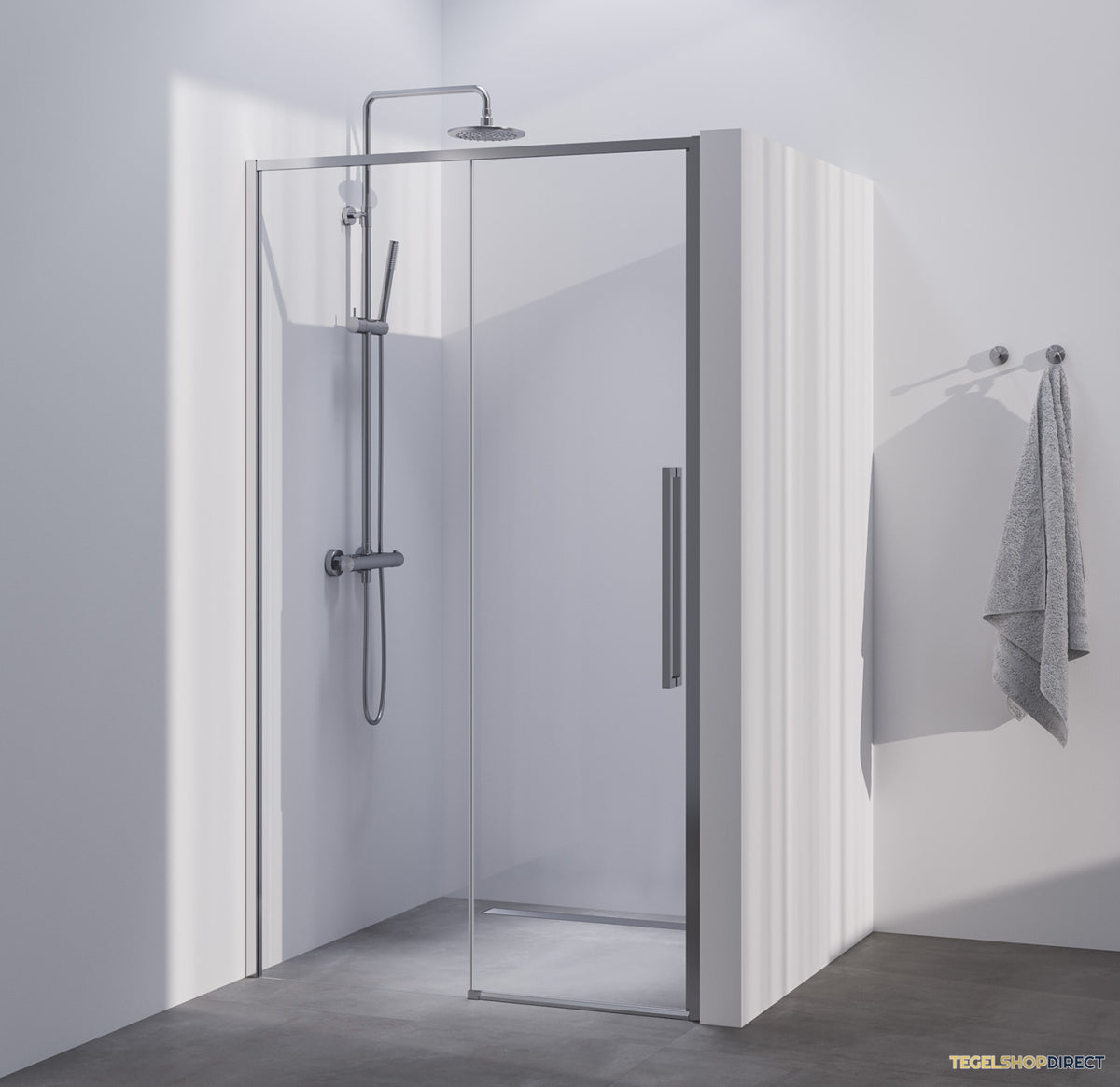 BRAUER Season nisdeur model B met schuifdeur helder glas 120x200 omkeerbaar incl. glascoating Season-RVS-kleurig