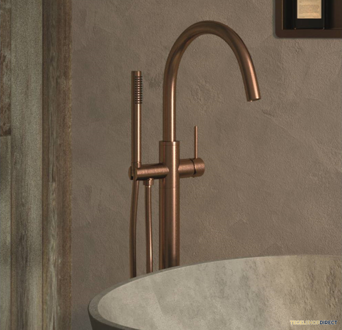 Vrijstaande Badkraan Brauer Copper Met Handdouche Staafmodel Koper – afbeelding 3