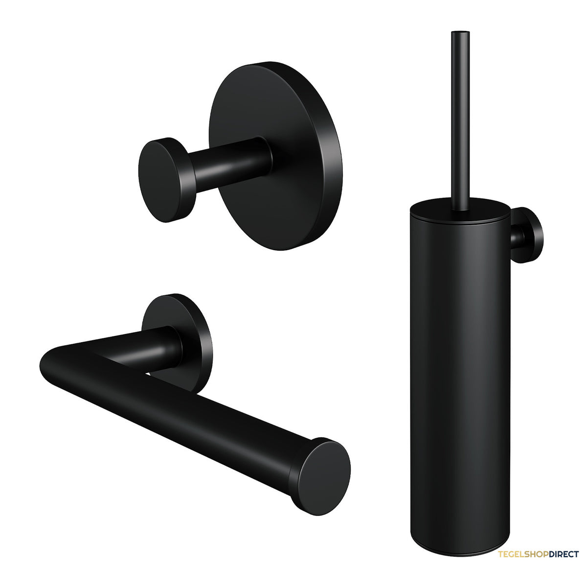 Toiletaccessoire Set Brauer Black 3-in-1 met PVD coating Mat Zwart