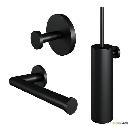 Toiletaccessoire Set Brauer Black 3-in-1 met PVD coating Mat Zwart