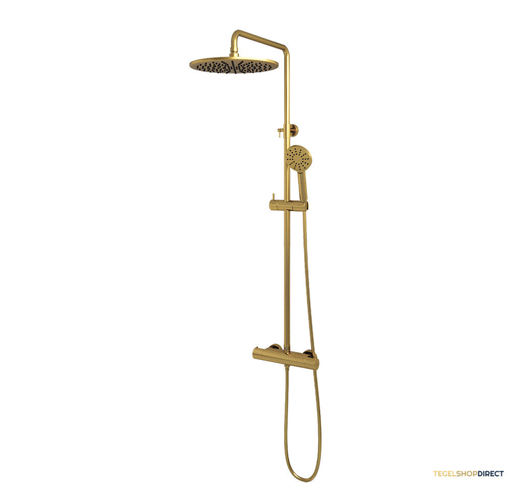 Regendoucheset Opbouw Brauer Gold Edition 30 cm Thermostatisch met Handdouche 3-Standen Geborsteld Goud