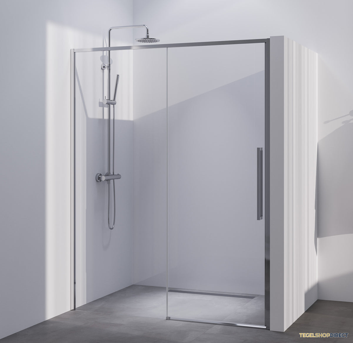 BRAUER Season nisdeur model B met schuifdeur helder glas 140x200 omkeerbaar incl. glascoating Season-Chroom