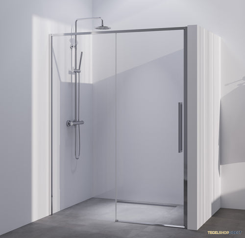 BRAUER Season nisdeur model B met schuifdeur helder glas 140x200 omkeerbaar incl. glascoating Season-Chroom