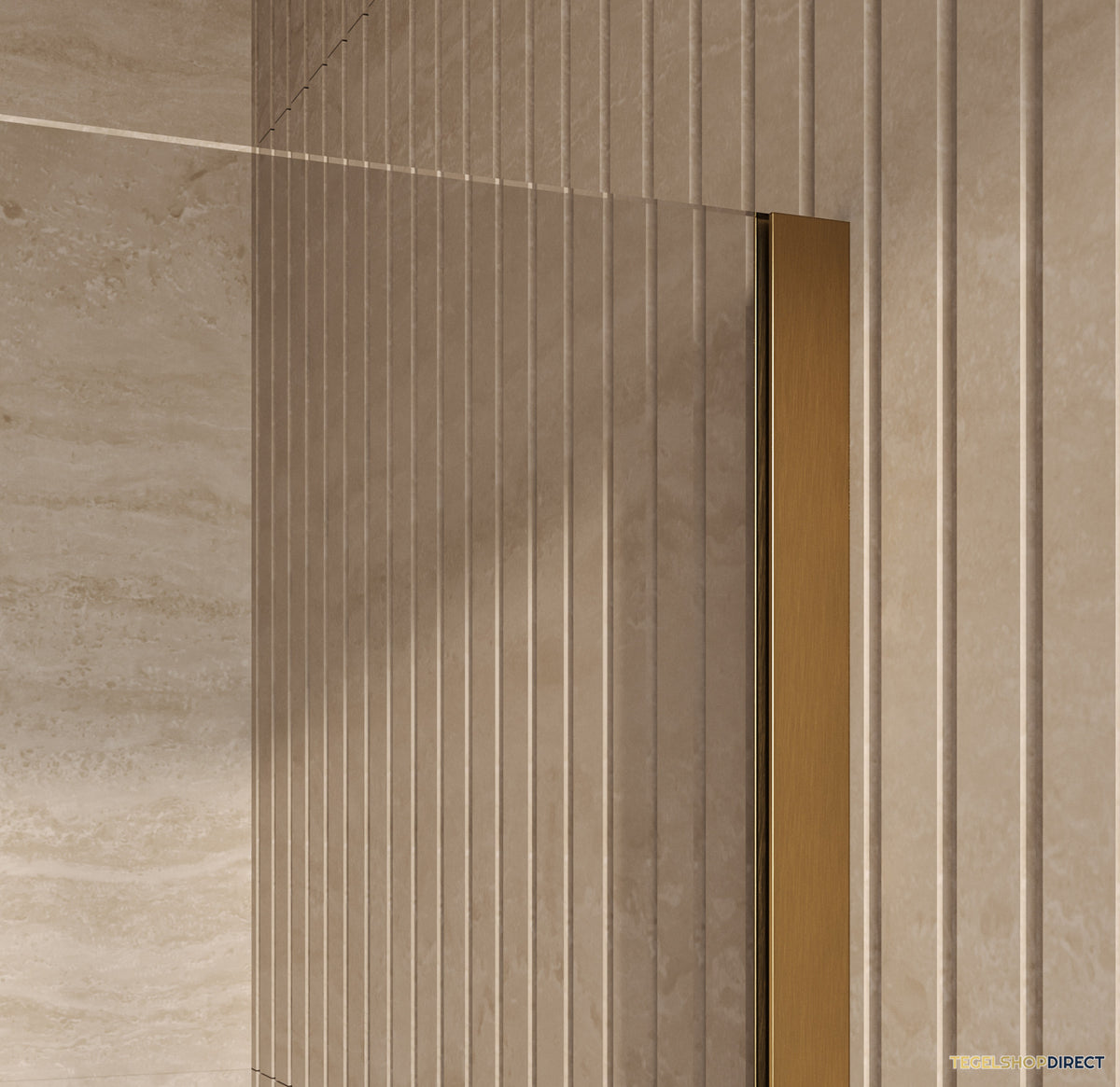BRAUER Oblivion Badwand 80x140 Helder Glas Incl. Glascoating PVD Goud Geborsteld – afbeelding 3