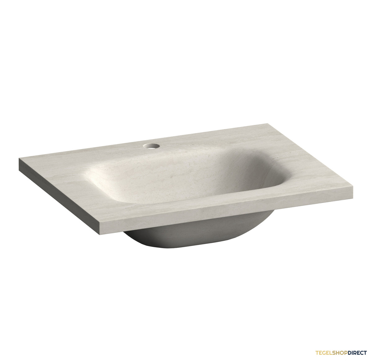 BRAUER Dune Medium wastafel 60 cm met 1 wasbak en 1 kraangat Sintered Stone Ivory Travertin – afbeelding 3