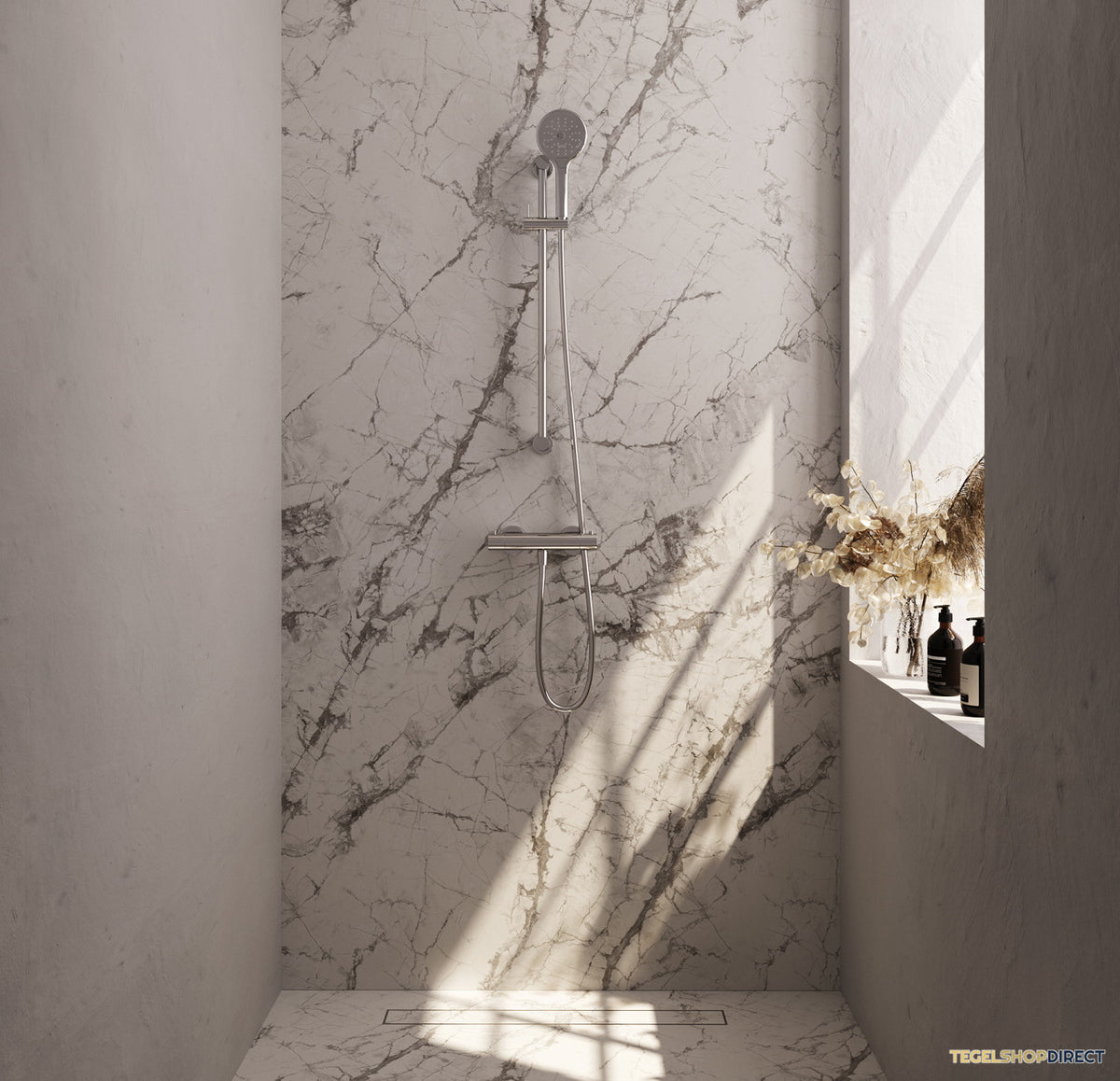 Douchekraanset Brauer Chrome Edition Opbouw Met Glijstang En Ronde Handdouche Chroom – afbeelding 4
