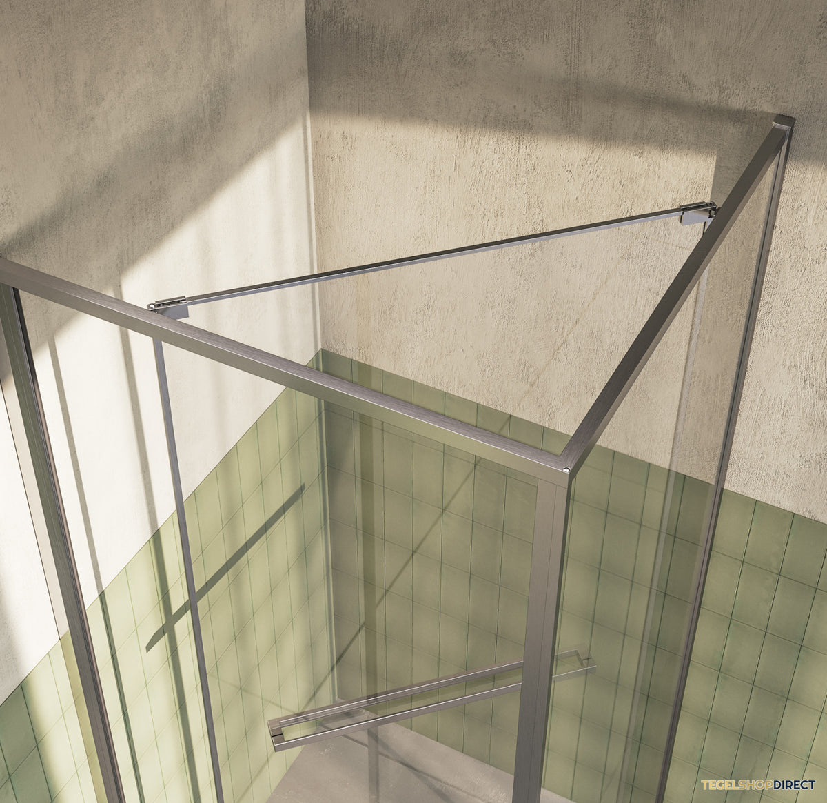 BRAUER Luminis Douchecabine 2-Delig Naar Binnen Draaiend 90x90x200 Omkeerbaar Helder Glas Incl. Glascoating PVD RVS-Kleurig Geborsteld – afbeelding 5