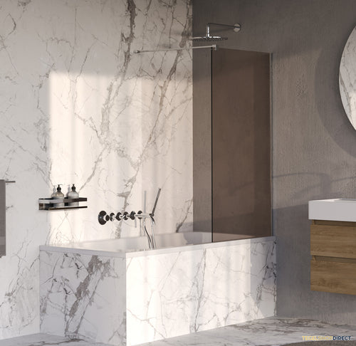BRAUER Oblivion Badwand 80x140 Brons Glas Incl. Glascoating Chroom