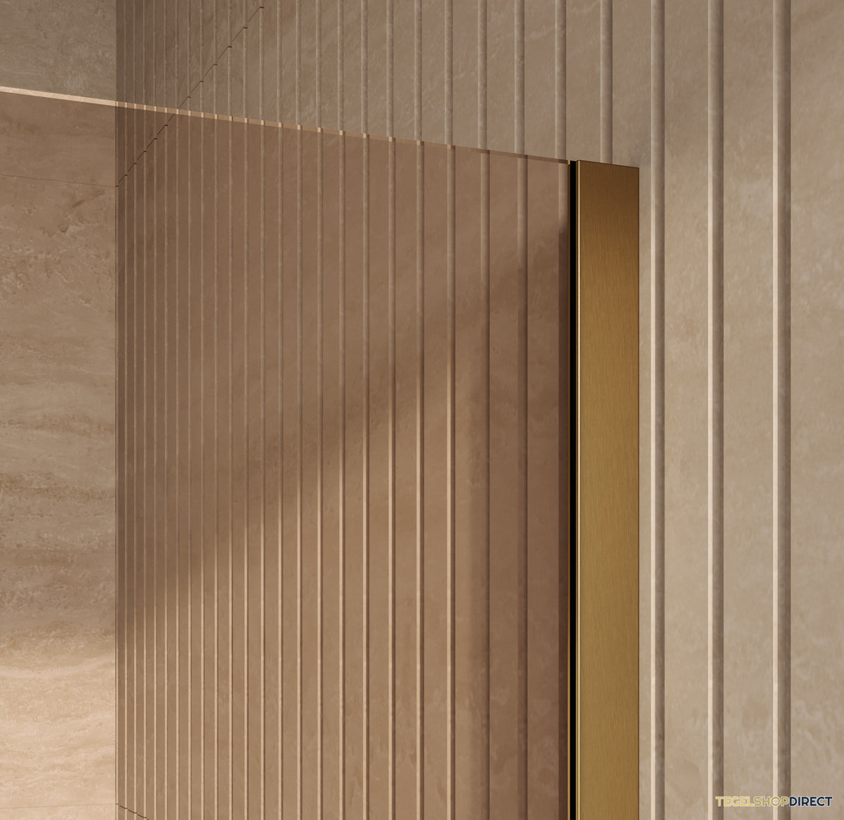 BRAUER Orion inloopdouche brons glas 90x200 incl. glascoating Geborsteld Goud PVD – afbeelding 4