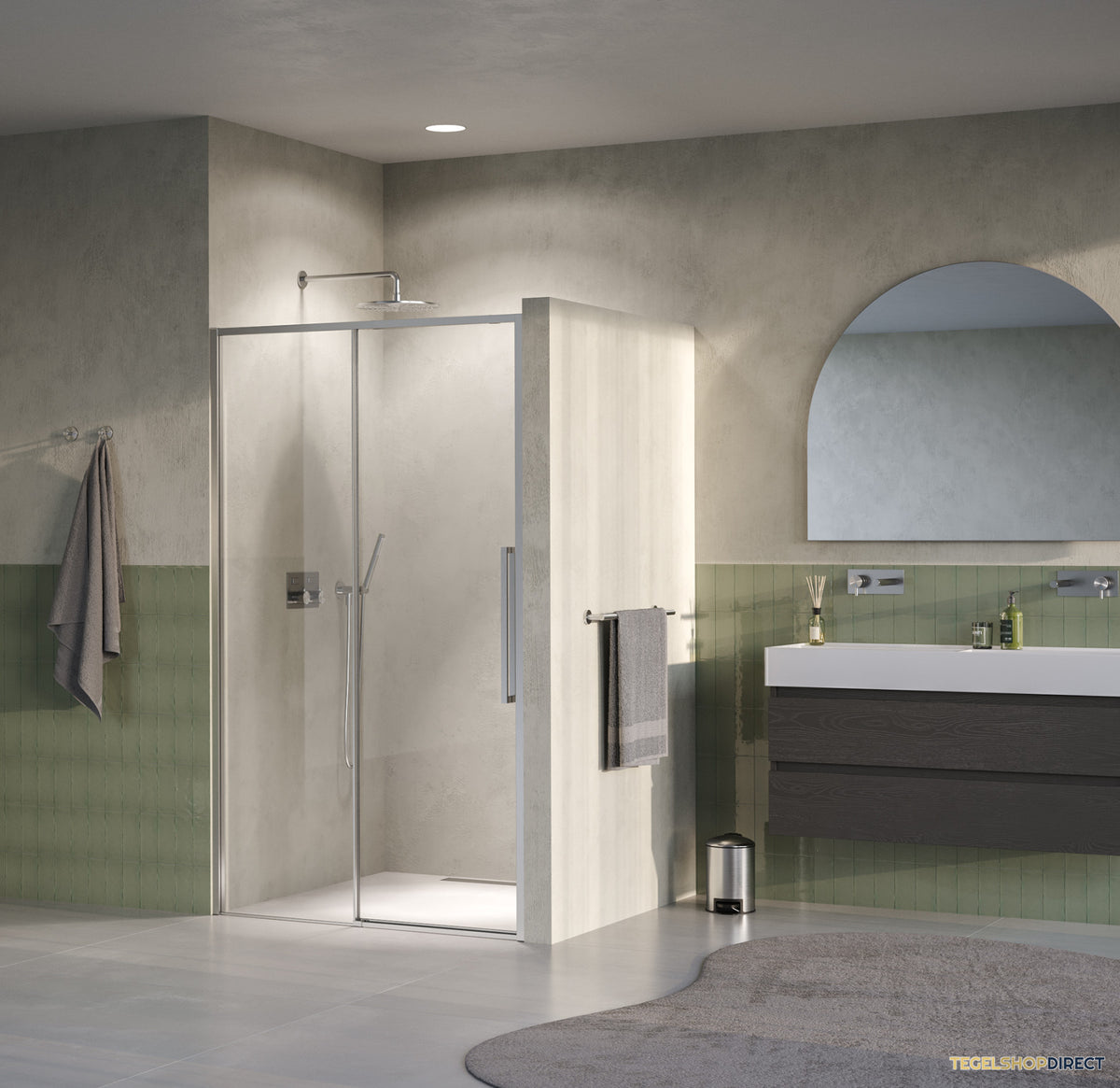 BRAUER Galactic Nisdeur 2-Delig Schuif 120x200 Omkeerbaar Helder Glas Incl. Glascoating PVD RVS-Kleurig Geborsteld – afbeelding 2