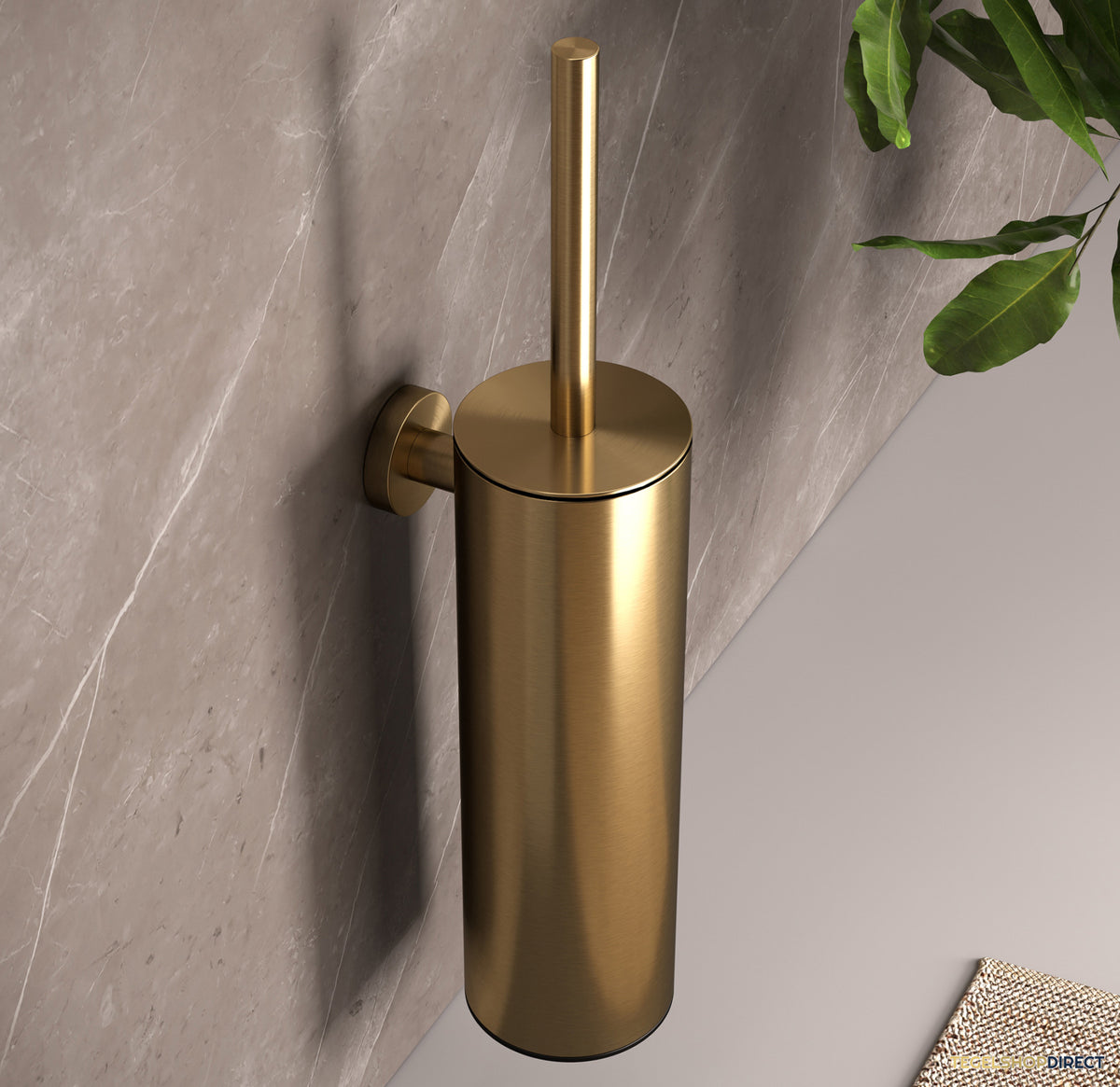Toiletborstelset Brauer Gold Wandmontage met PVD coating Geborsteld Goud – afbeelding 2