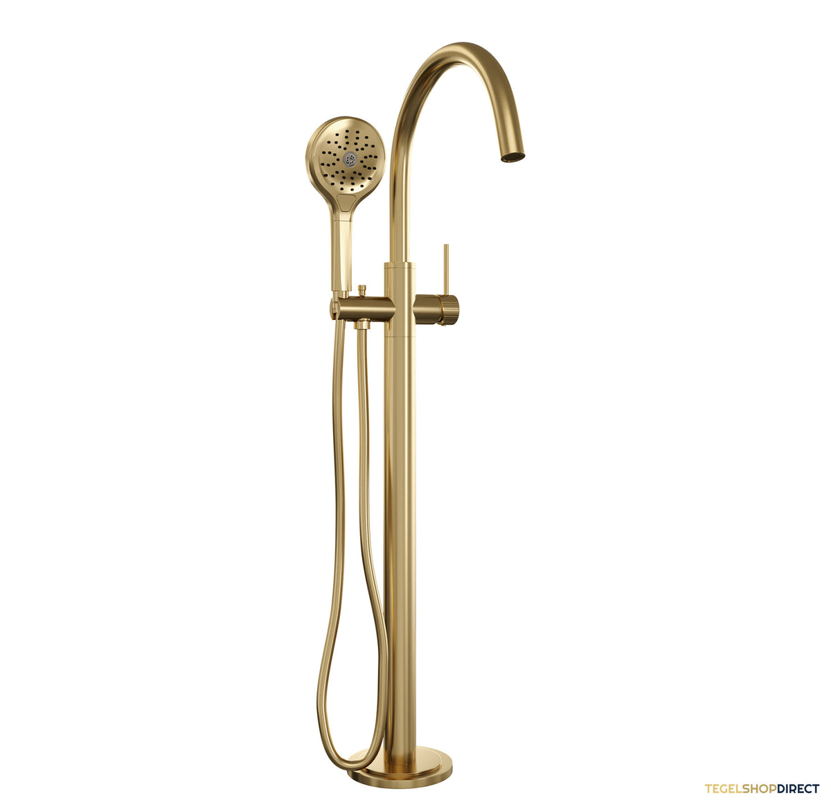 Brauer Stripe vrijstaande badmengkraan SET 02 met 3-standen handdouche en doucheslang goud geborsteld PVD – afbeelding 2