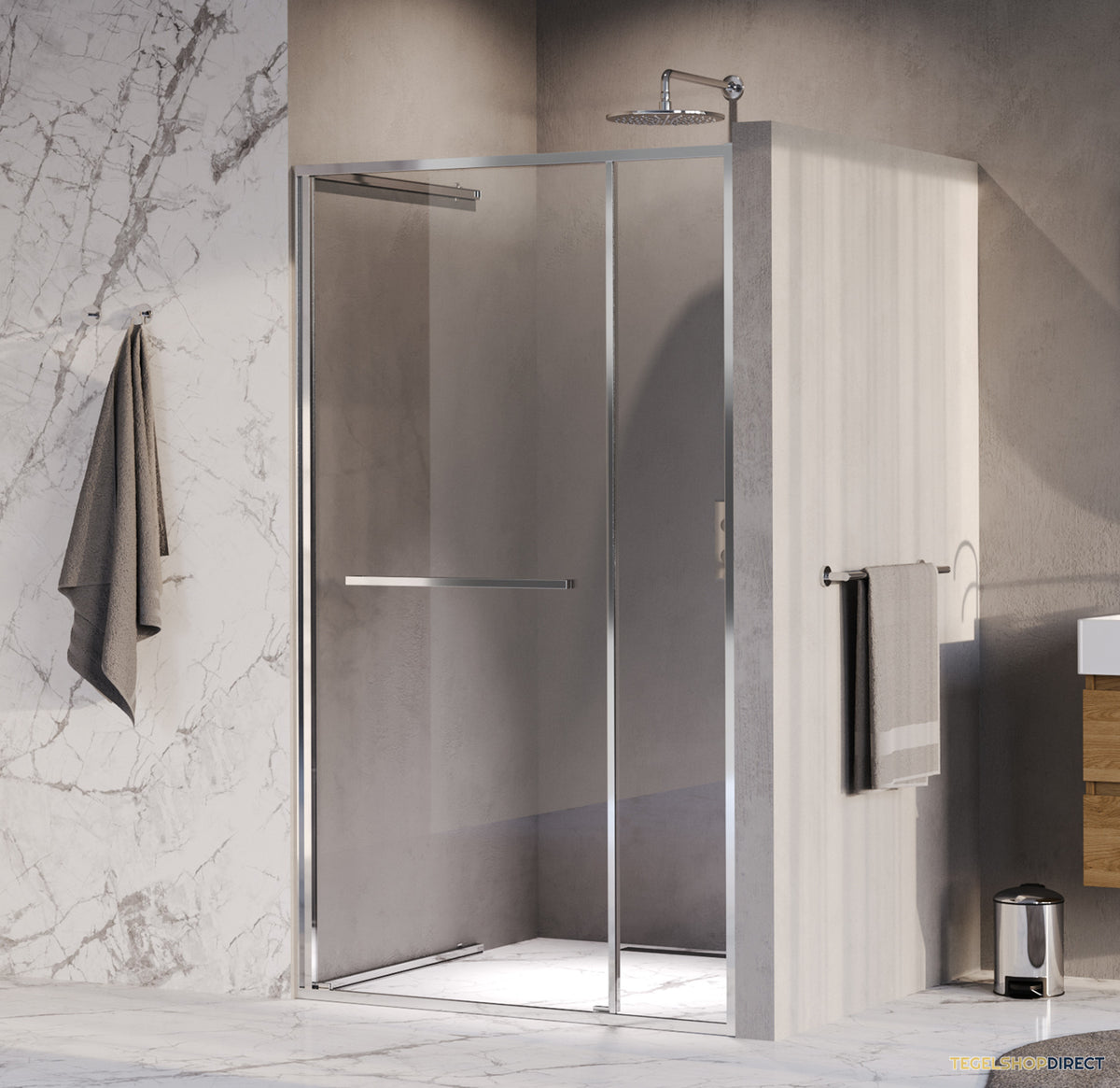 BRAUER Luminis Nisdeur 2-Delig Naar Binnen Draaiend 120x200 Omkeerbaar Helder Glas Incl. Glascoating Chroom