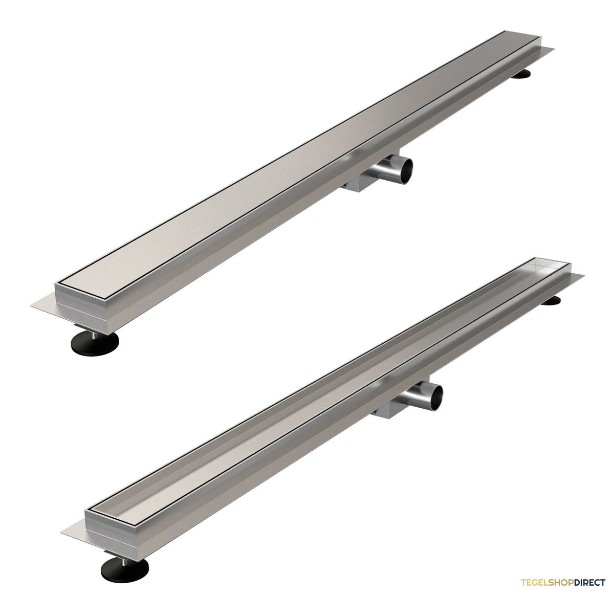Douchegoot Brauer Zero RVS Inclusief Vloerflens 120x7 cm Tegelinlegrooster Omkeerbaar – afbeelding 4