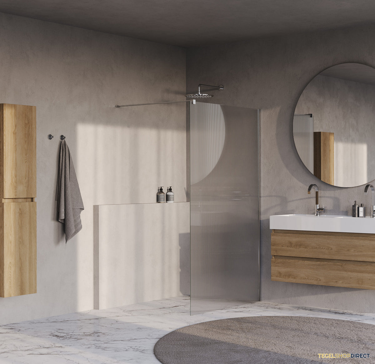 BRAUER Oblivion Flow inloopdouche helder ribbelglas 120x200 incl. glascoating chroom – afbeelding 2