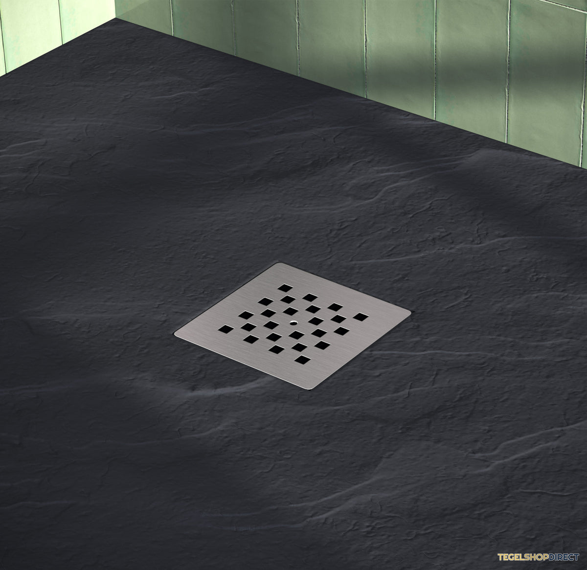 BRAUER Douchebak Asteroid 90x160 incl. antislip en antibacterieel mineraalmarmer mat zwart – afbeelding 4