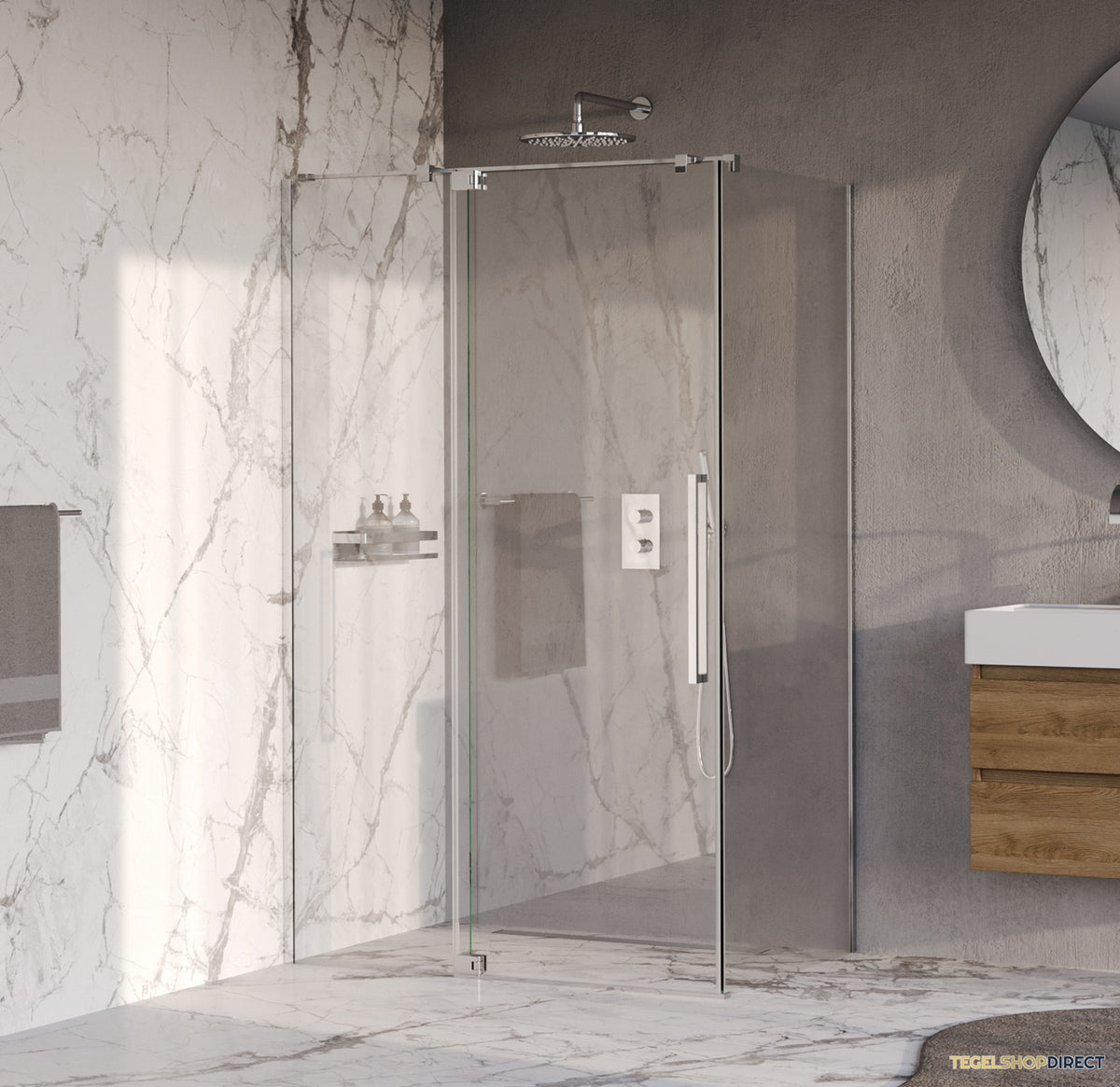 BRAUER Stellar douchecabine met draaideur helder glas 120x80x200 omkeerbaar incl. glascoating chroom