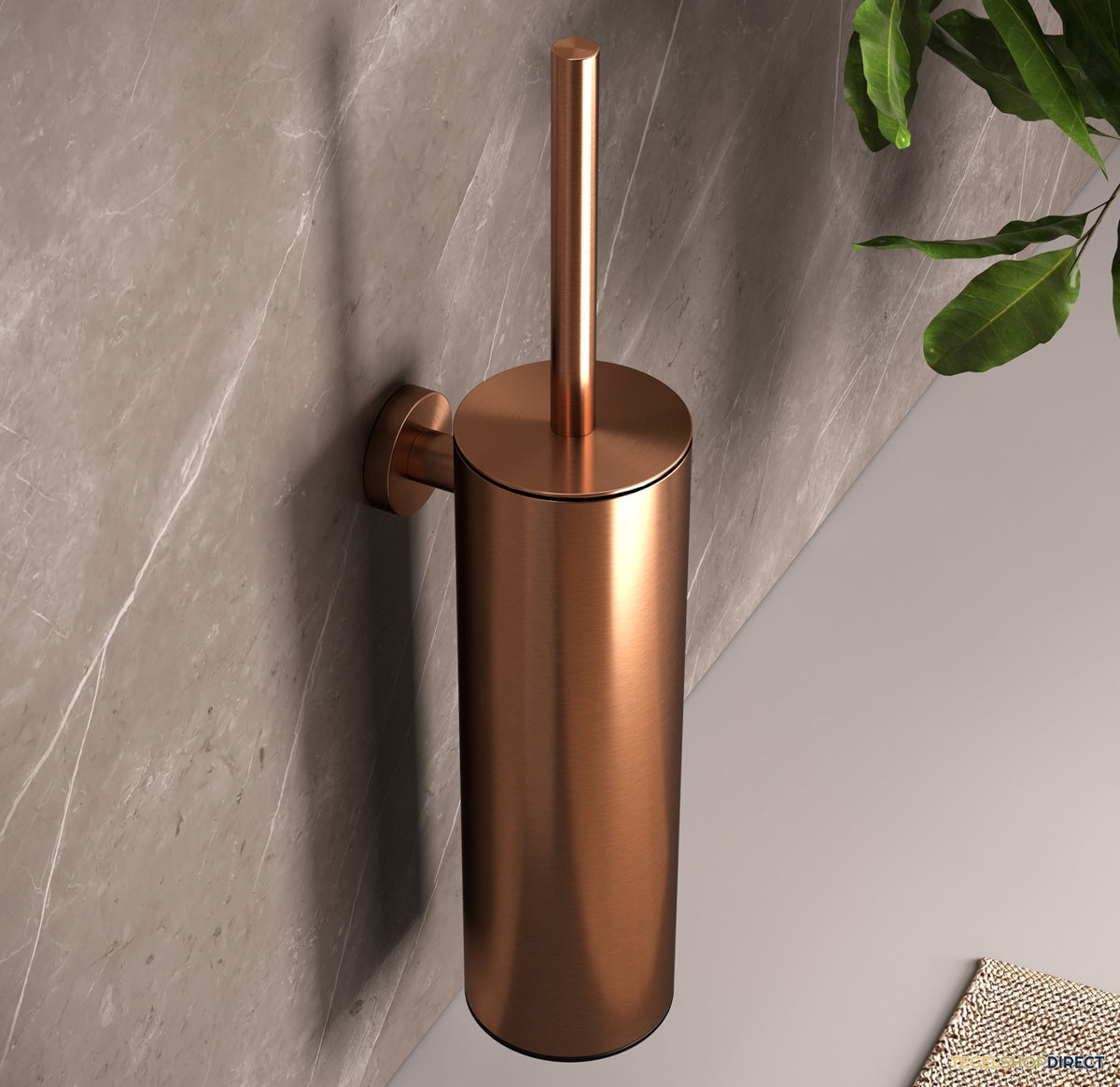 Toiletborstelset Brauer Copper Wandmontage met PVD coating Geborsteld Koper – afbeelding 2