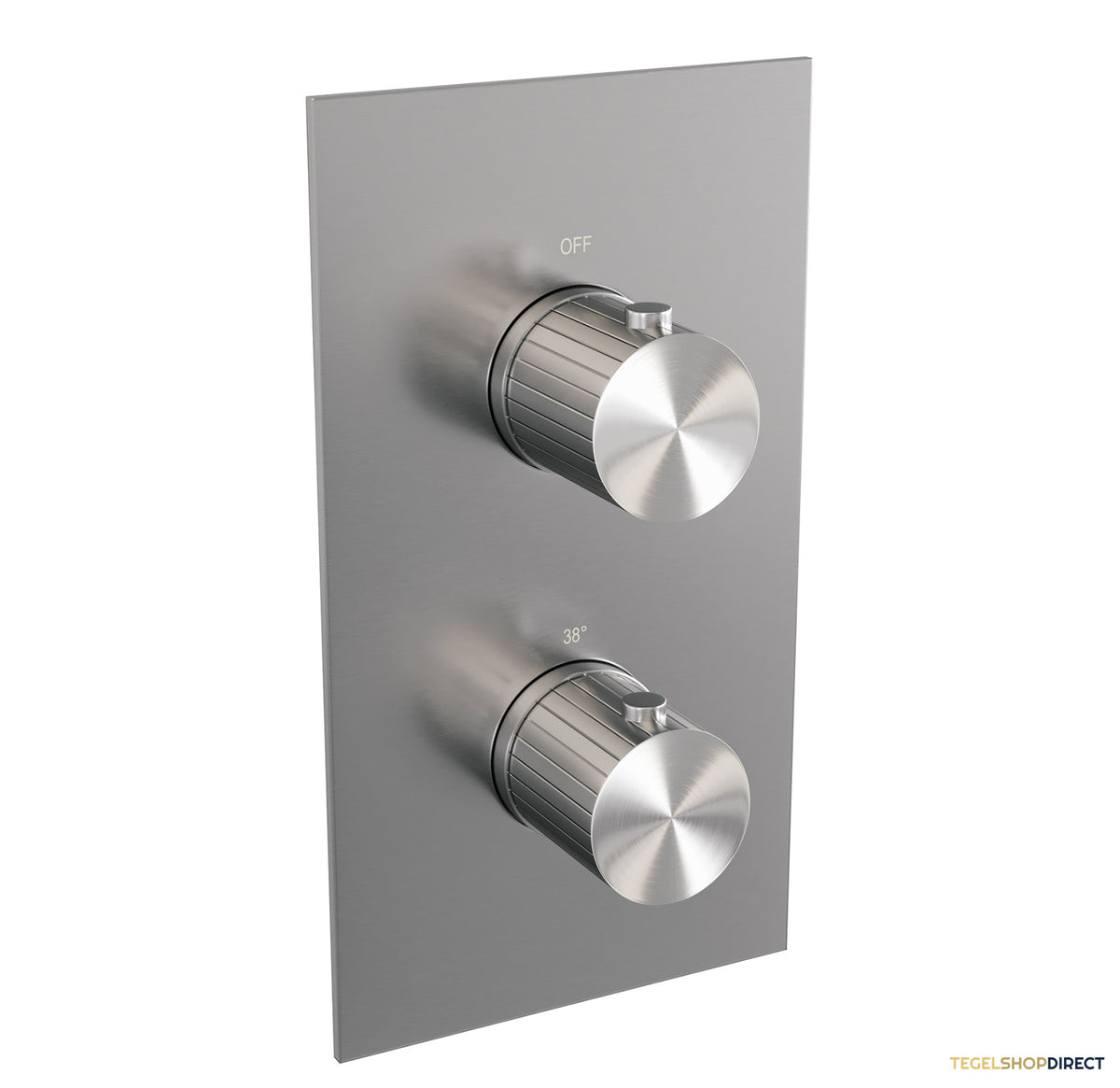 Brauer Stripe thermostatische inbouw regendouche 3-weg rechthoekig SET 22 met 25 cm douchekop en rechte muurarm en 3-standen handdouche en doucheslang en geintegreerde glijstang RVS-kleurig geborsteld PVD – afbeelding 4