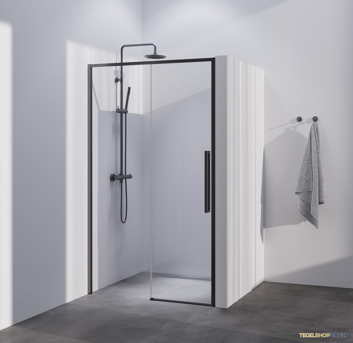 BRAUER Season nisdeur model B met schuifdeur helder glas 120x200 omkeerbaar incl. glascoating Season-Gunmetal – afbeelding 2