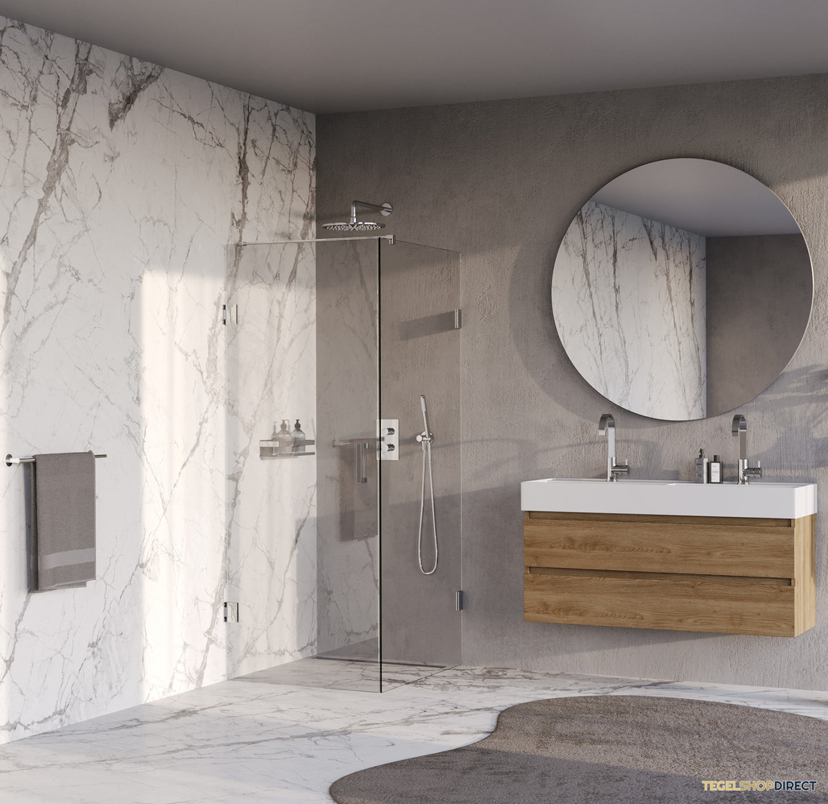 BRAUER Void douchecabine met draaideur helder glas 80x100x200 incl. glascoating chroom – afbeelding 2