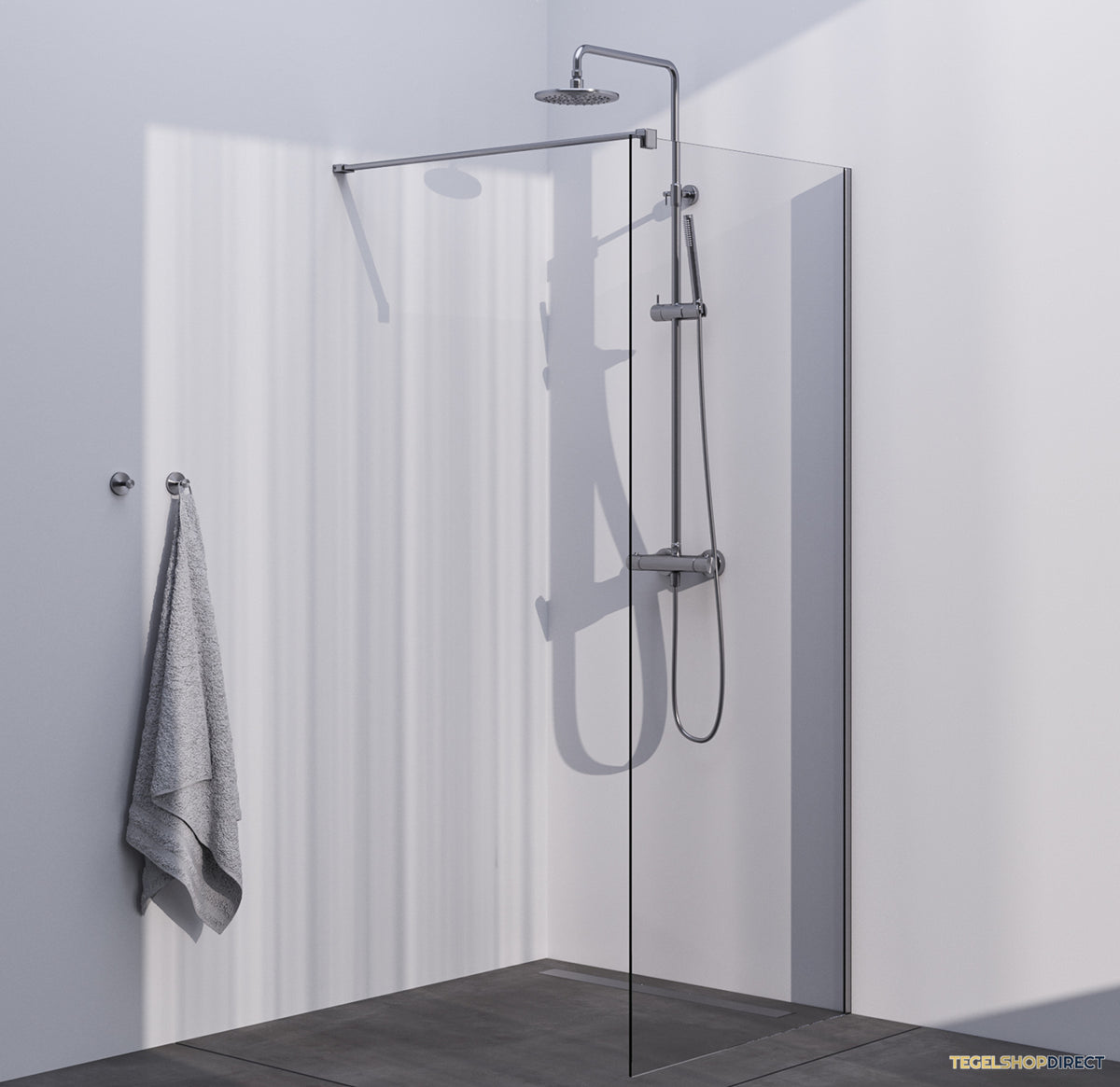 BRAUER Season inloopdouche model C helder glas 80x200 incl. glascoating RVS-kleurig geborsteld