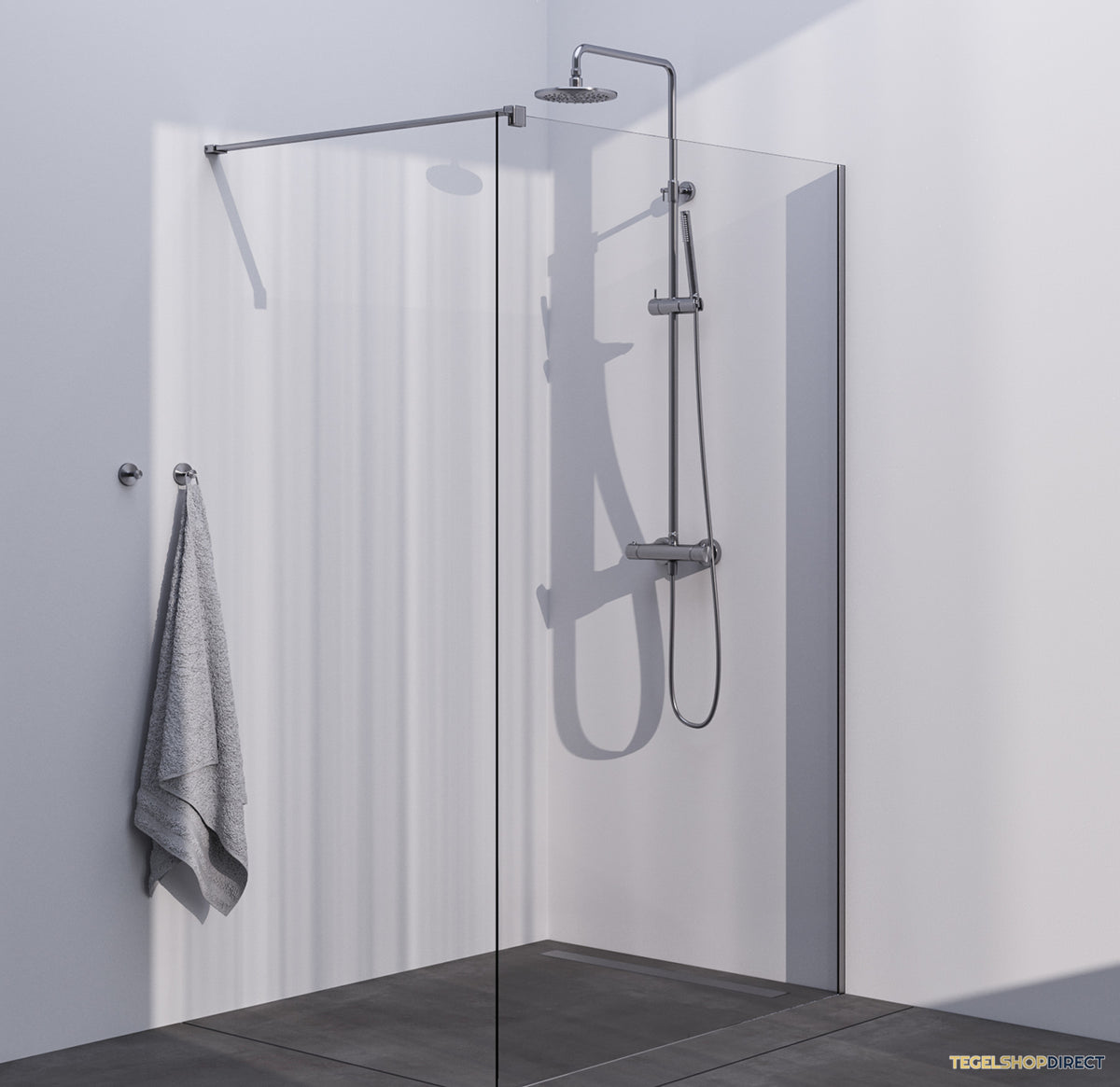 BRAUER Season inloopdouche model C helder glas 130x200 incl. glascoating RVS-kleurig geborsteld