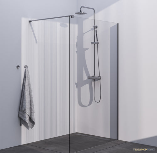 BRAUER Season inloopdouche model C helder glas 130x200 incl. glascoating RVS-kleurig geborsteld