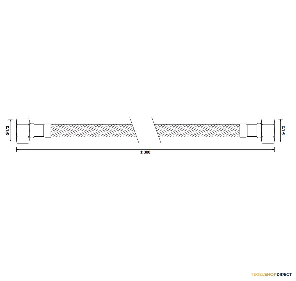 Flexibele Aansluitslang Brauer Flex Gevlochten 300 mm Chroom – afbeelding 2