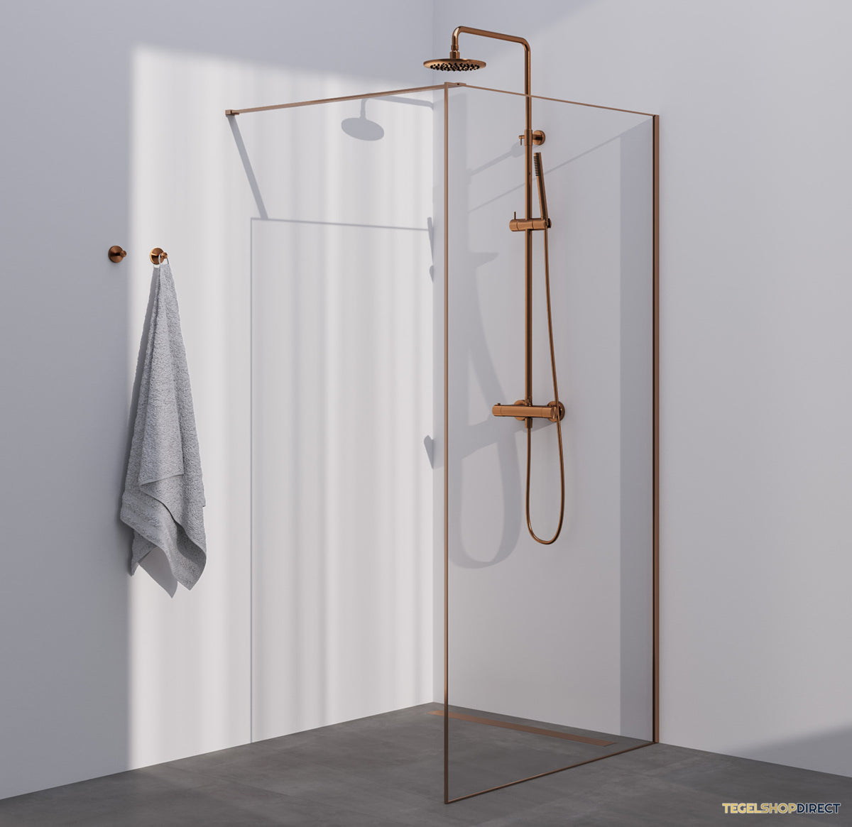 BRAUER Season inloopdouche model D helder glas 120x200 incl. glascoating Season-Koper