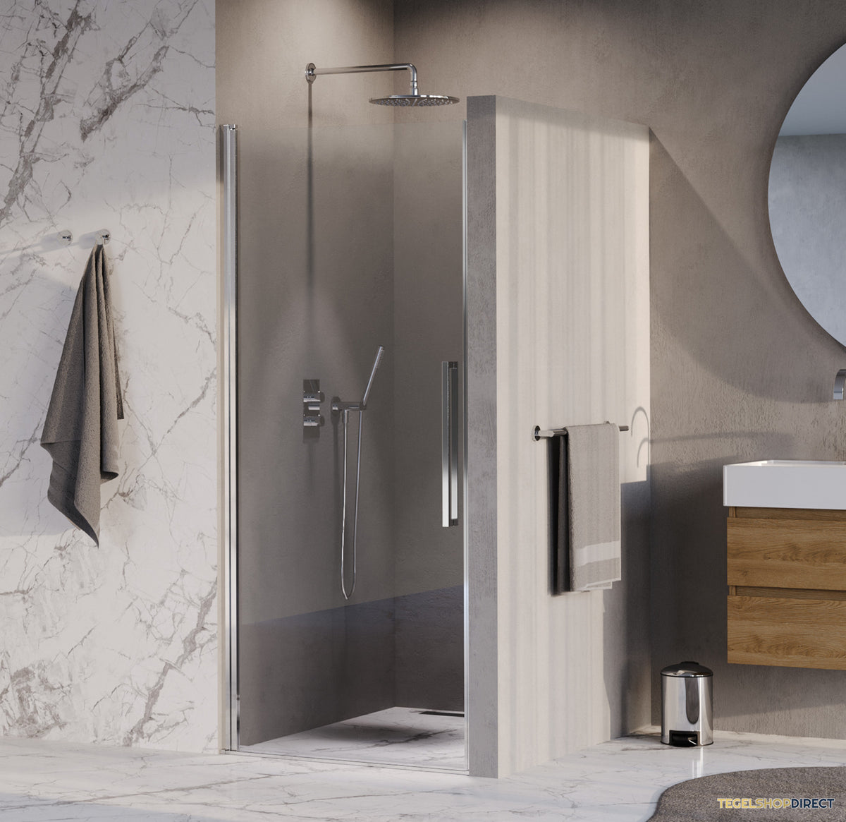 BRAUER Cosmic Nisdeur Draaiend 90x200 Omkeerbaar Helder Glas Incl. Glascoating Chroom