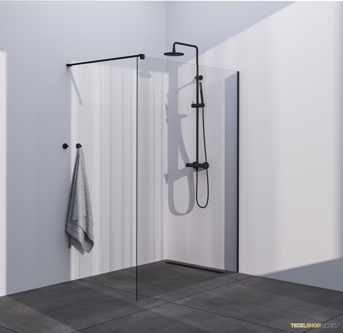 BRAUER Season inloopdouche model C helder glas 140x200 incl. glascoating mat zwart – afbeelding 2