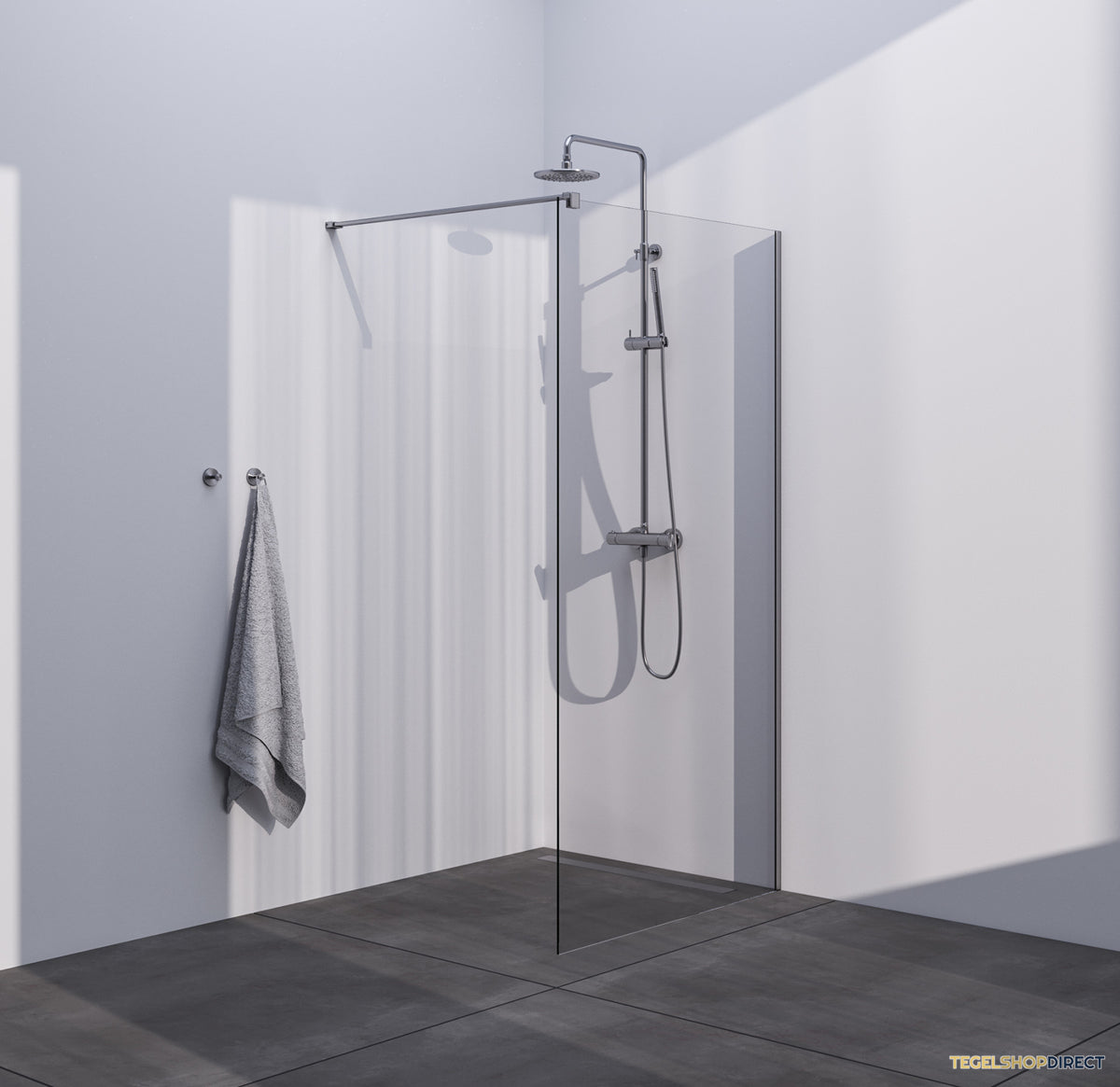 BRAUER Season inloopdouche model C helder glas 120x200 incl. glascoating RVS-kleurig geborsteld – afbeelding 2