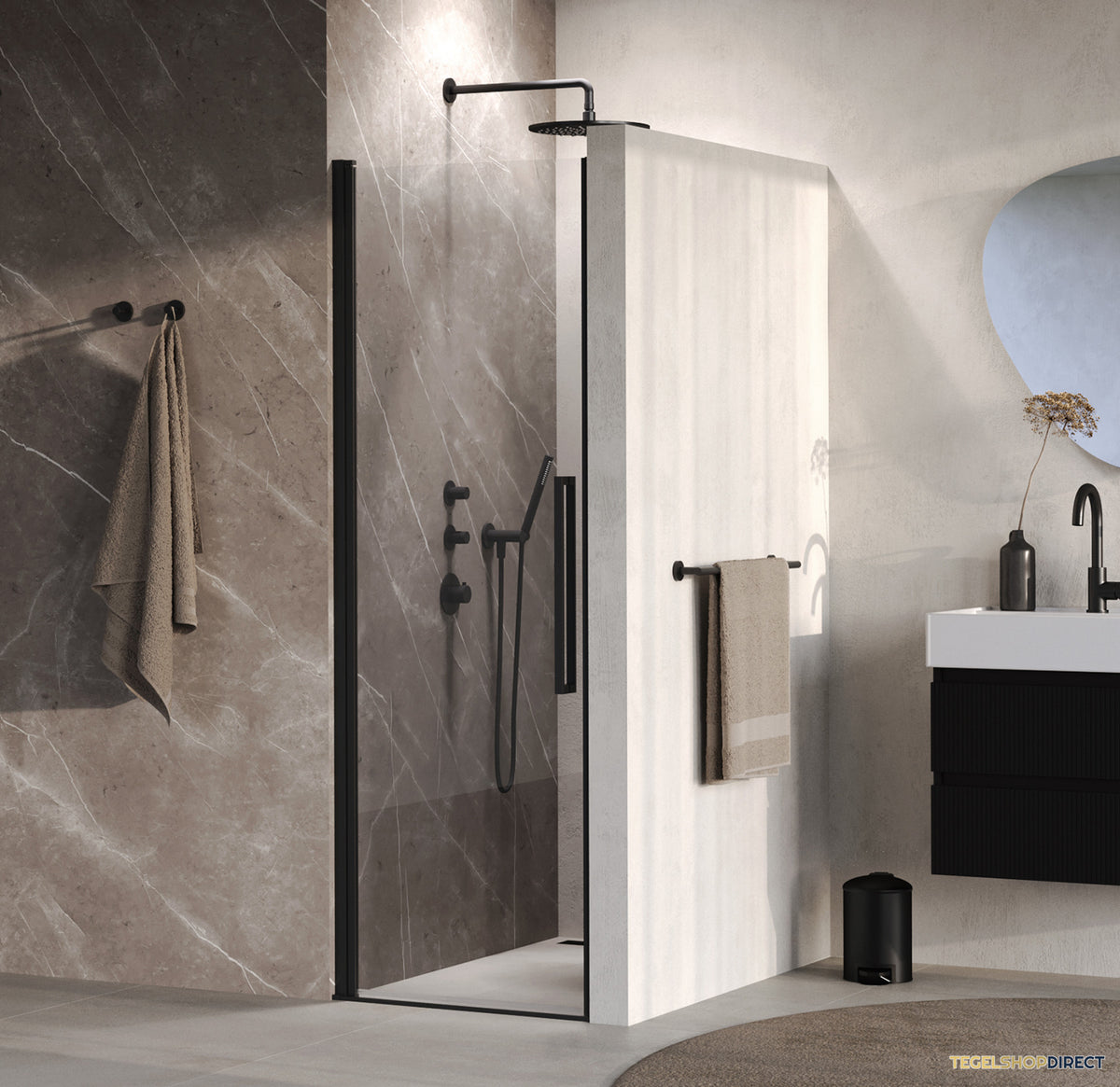 BRAUER Cosmic Nisdeur Draaiend 80x200 Omkeerbaar Helder Glas Incl. Glascoating Mat Zwart