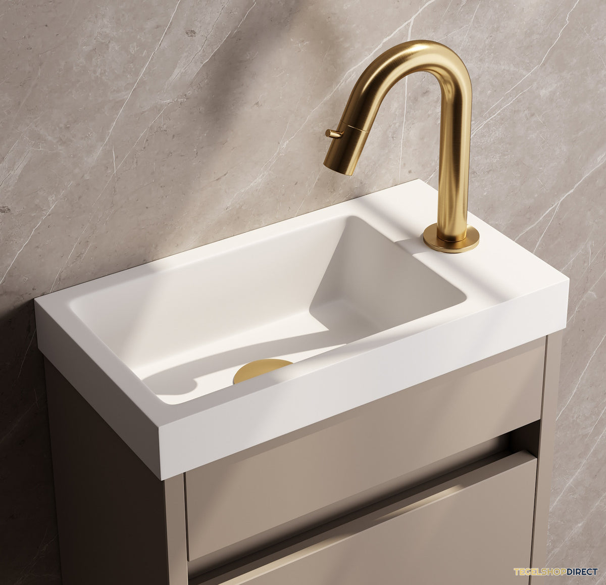 Opbouw Fonteinkraan Brauer Gold Edition Met Gebogen Uitloop Goud Geborsteld PVD