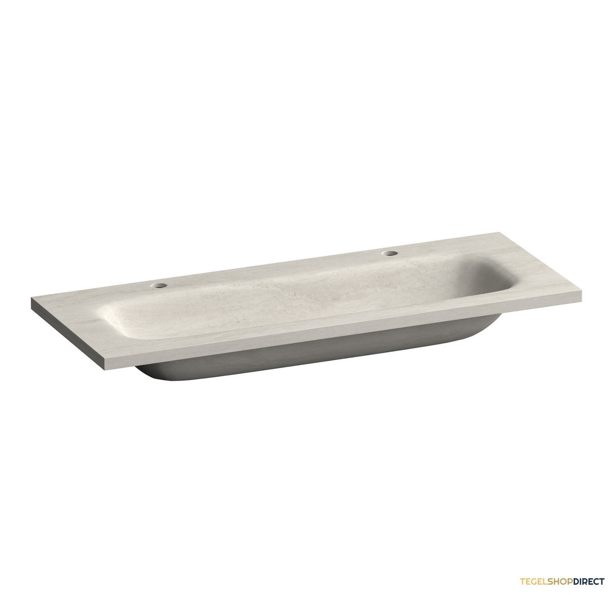 BRAUER Dune Medium wastafel 120 cm met 1 wasbak en 2 kraangaten Sintered Stone Ivory Travertin – afbeelding 3