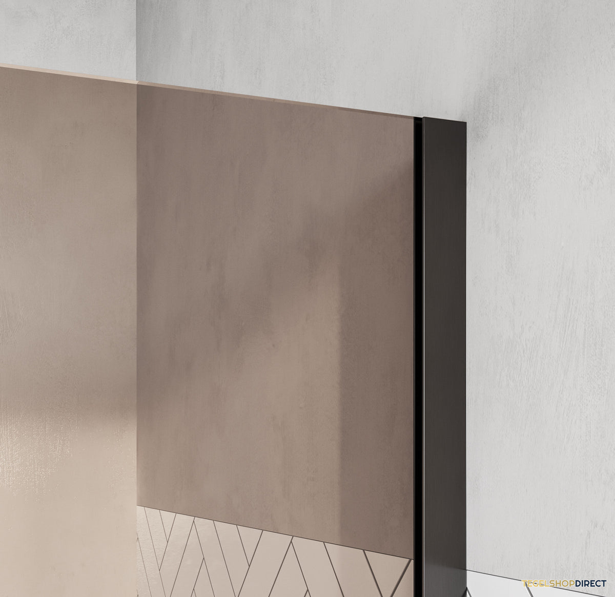 BRAUER Oblivion Badwand 80x140 Brons Glas Incl. Glascoating PVD Gunmetal Geborsteld – afbeelding 4